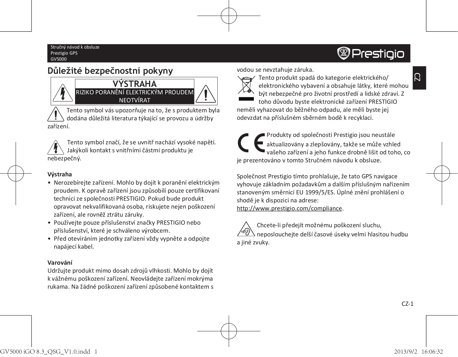 Prestigio GeoVision 5000 iGo User Manual