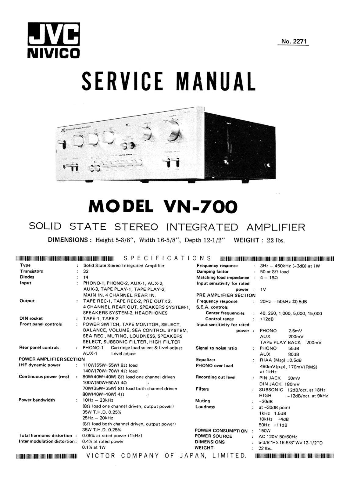 JVC VN-700 Service manual