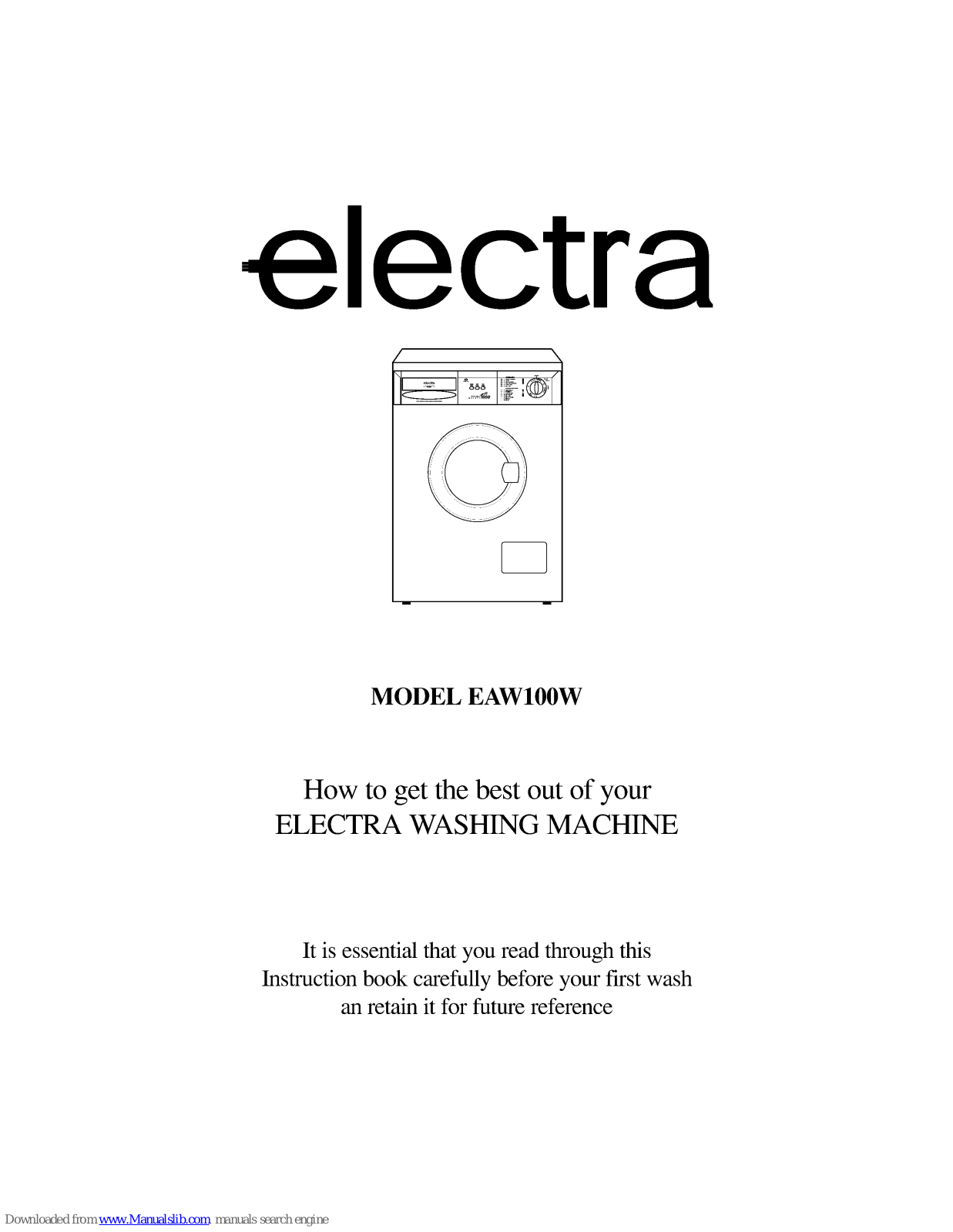 Electra EAW100W Instruction Book