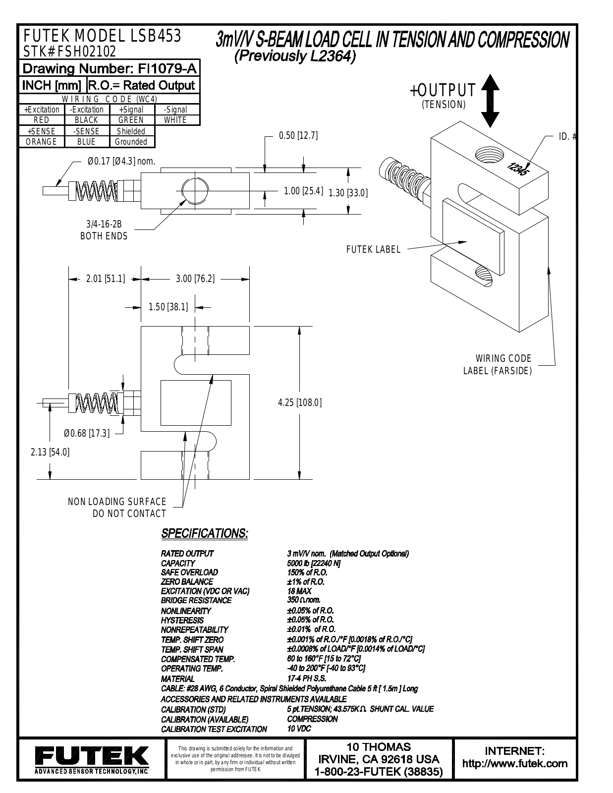 FUTEK LSB453 Service Manual