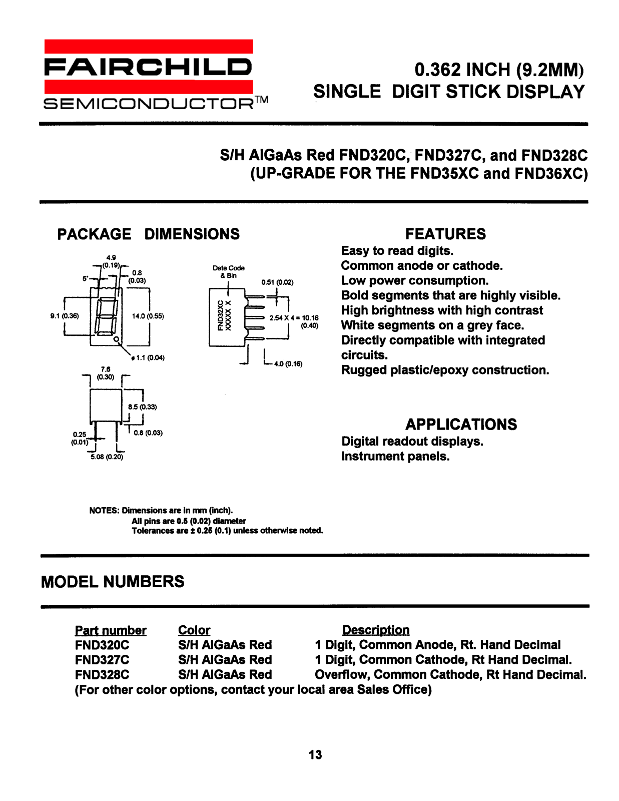 Fairchild Semiconductor FND328C, FND320C Datasheet