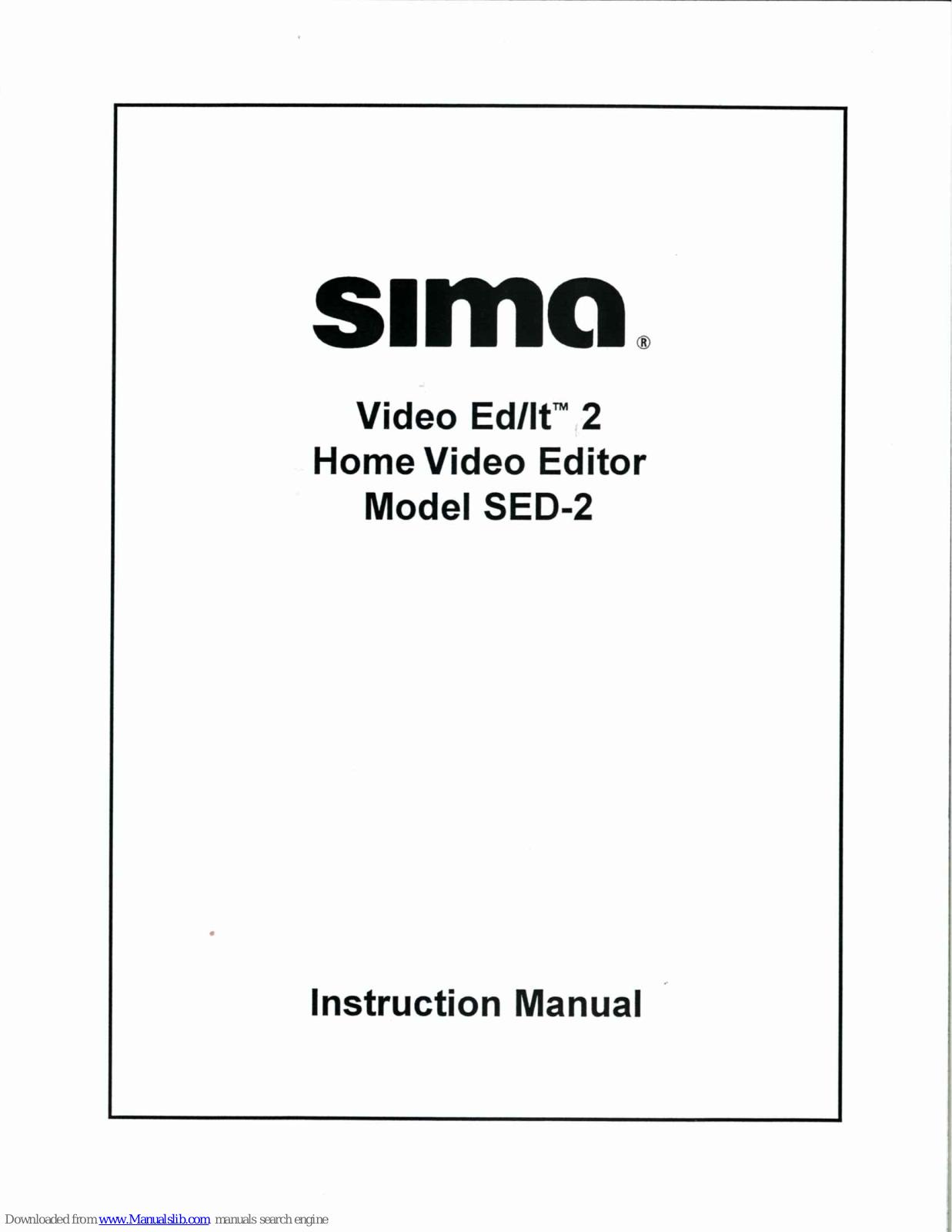 Sima Video Ed/It 2 Instruction Manual