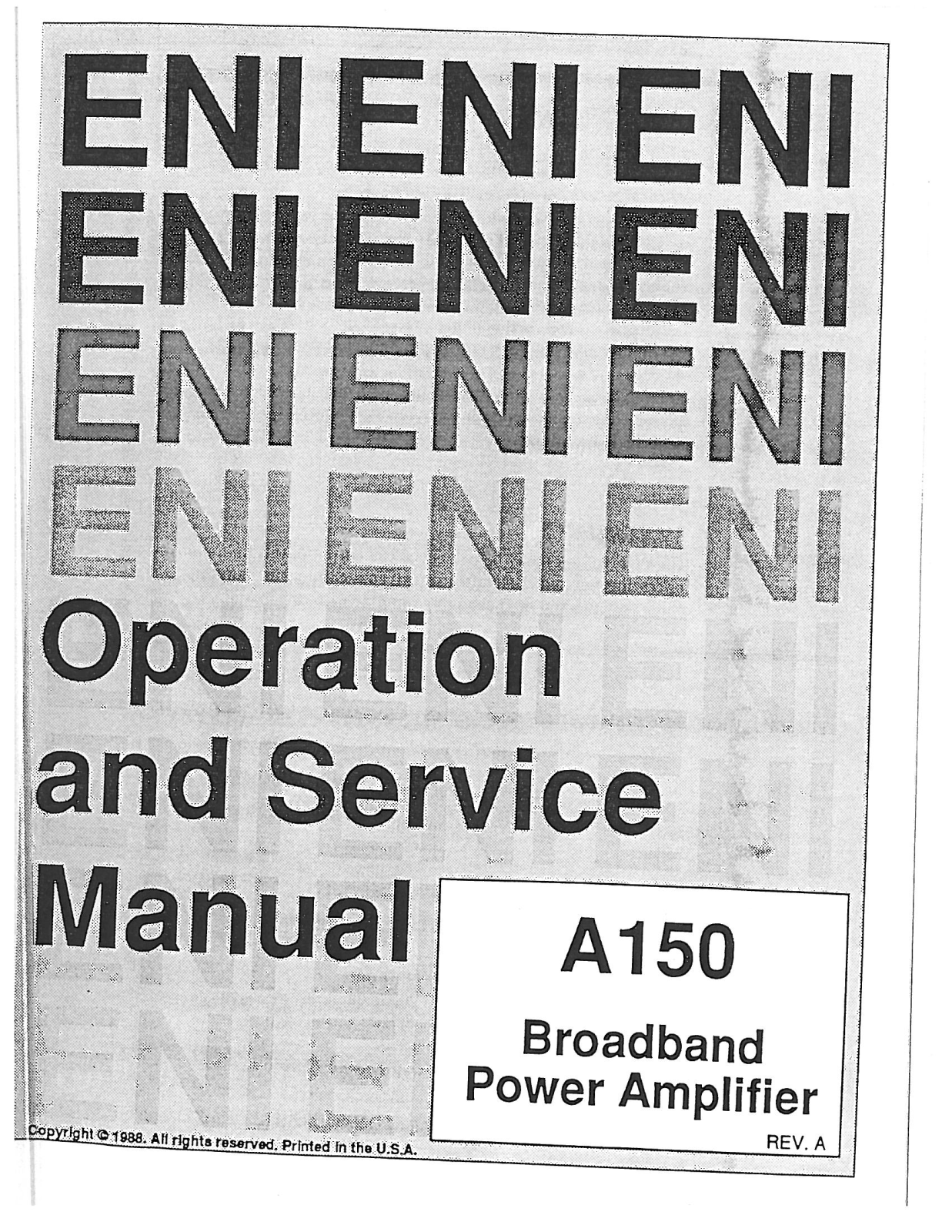 ENI A150 Service manual