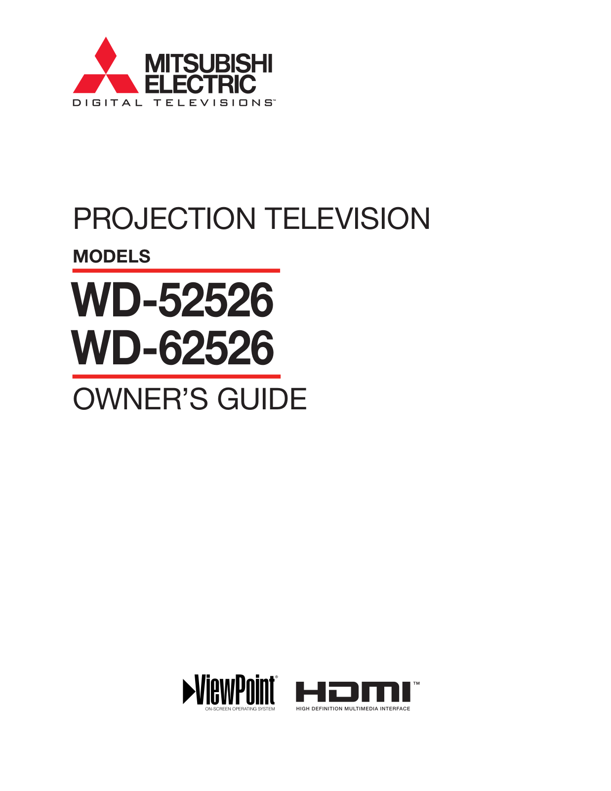 Mitsubishi WD-62526 User Guide