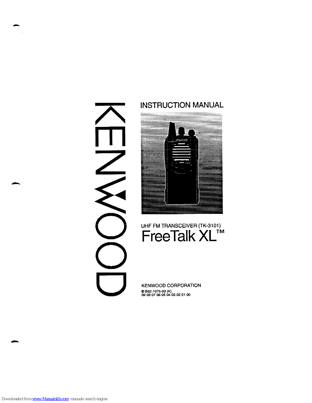 Kenwood TK-3101K, FreeTalk XL TK-3101 Instruction Manual