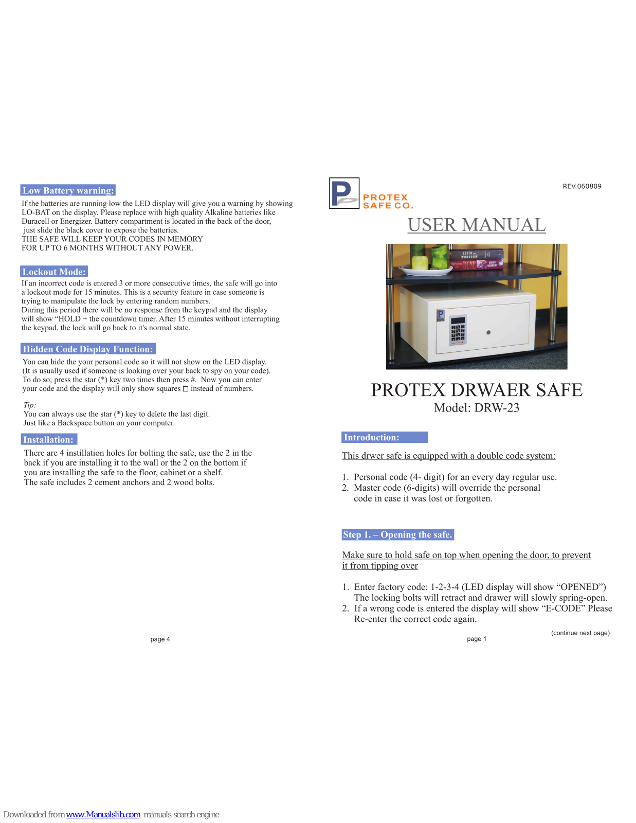 Protex DRW-23 User Manual - ManualMachine.com