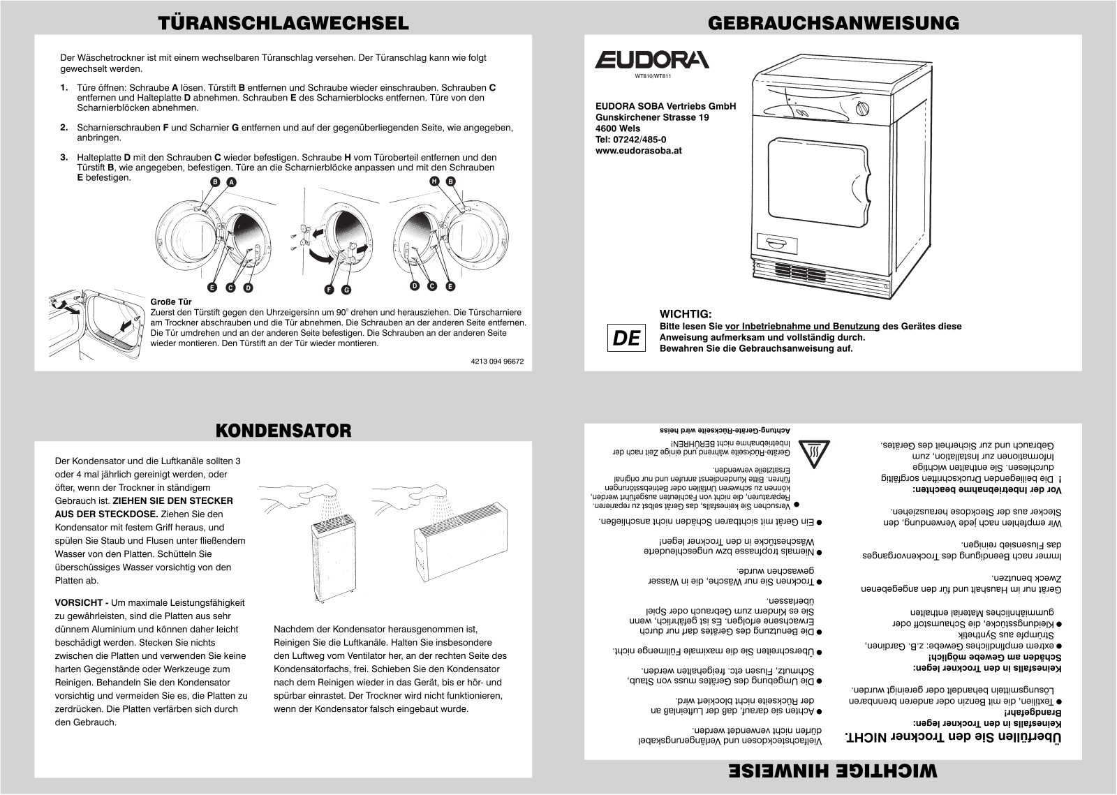 Eudora WT 811, WT 810 User Manual