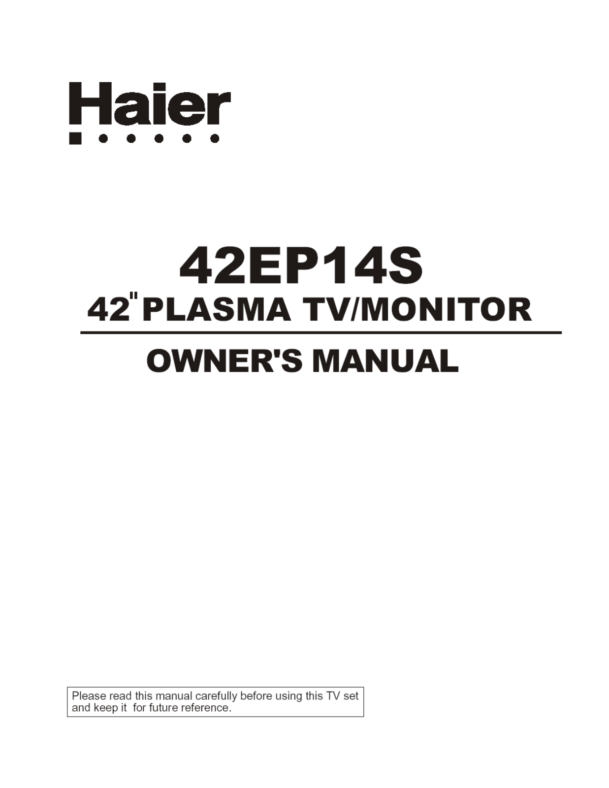 Haier 42EP14S User Manual