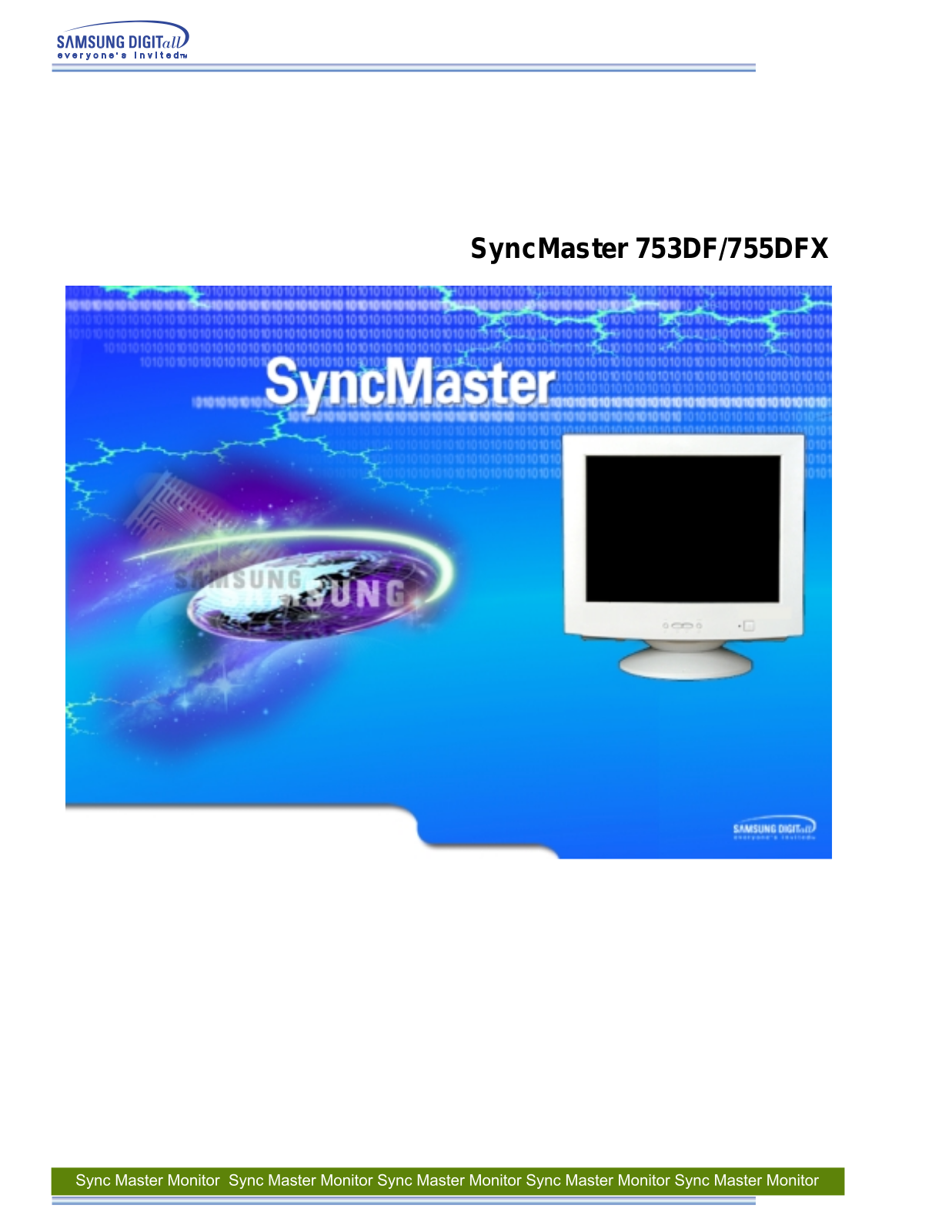 Samsung SYNCMASTER 755DFX, SYNCMASTER 755DF User Manual