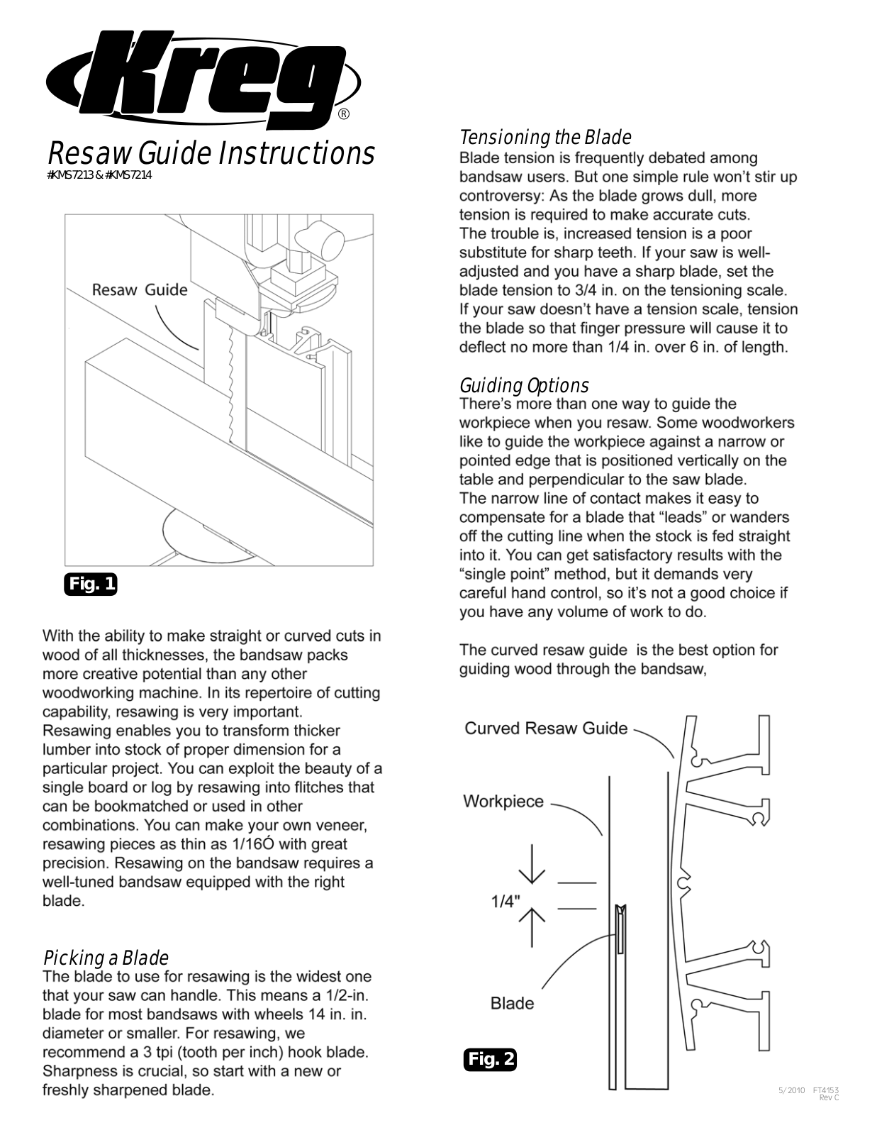 Kreg KMS7213 User Manual