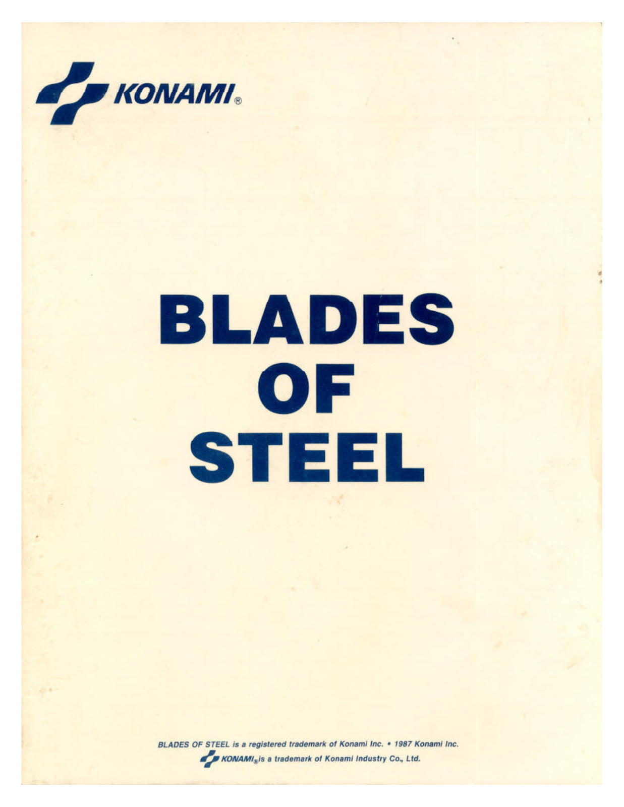 Konami Blades Of Steel User Guide