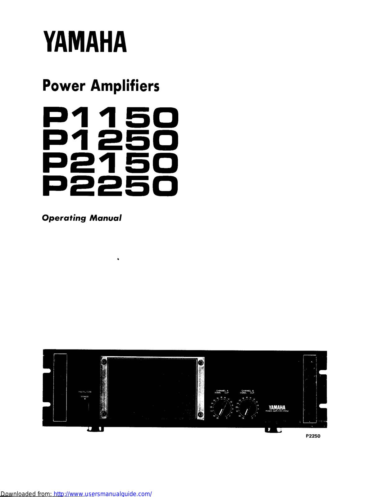 Yamaha Audio P2250, P2150, P1250, P1150 User Manual