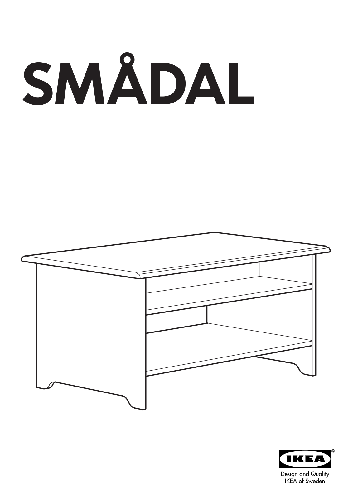 IKEA SMALDAL COFFEE TABLE 34X22 Assembly Instruction