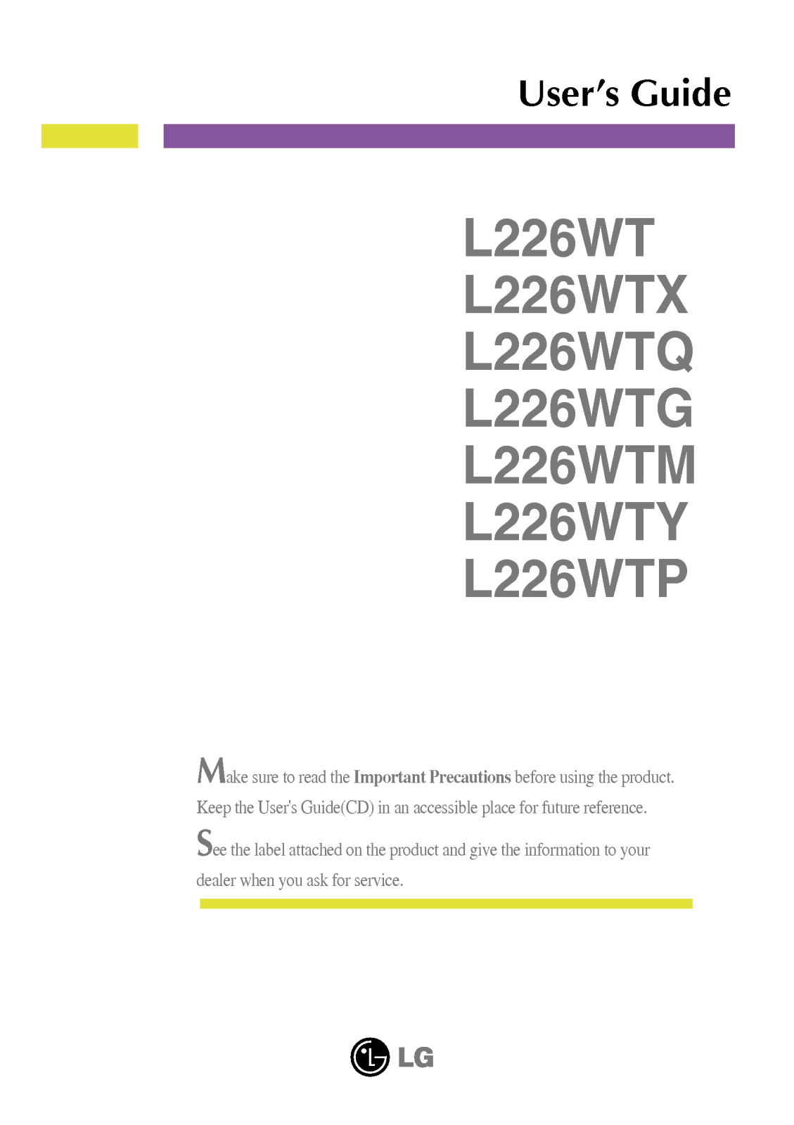 LG L226WTP-BF User Manual