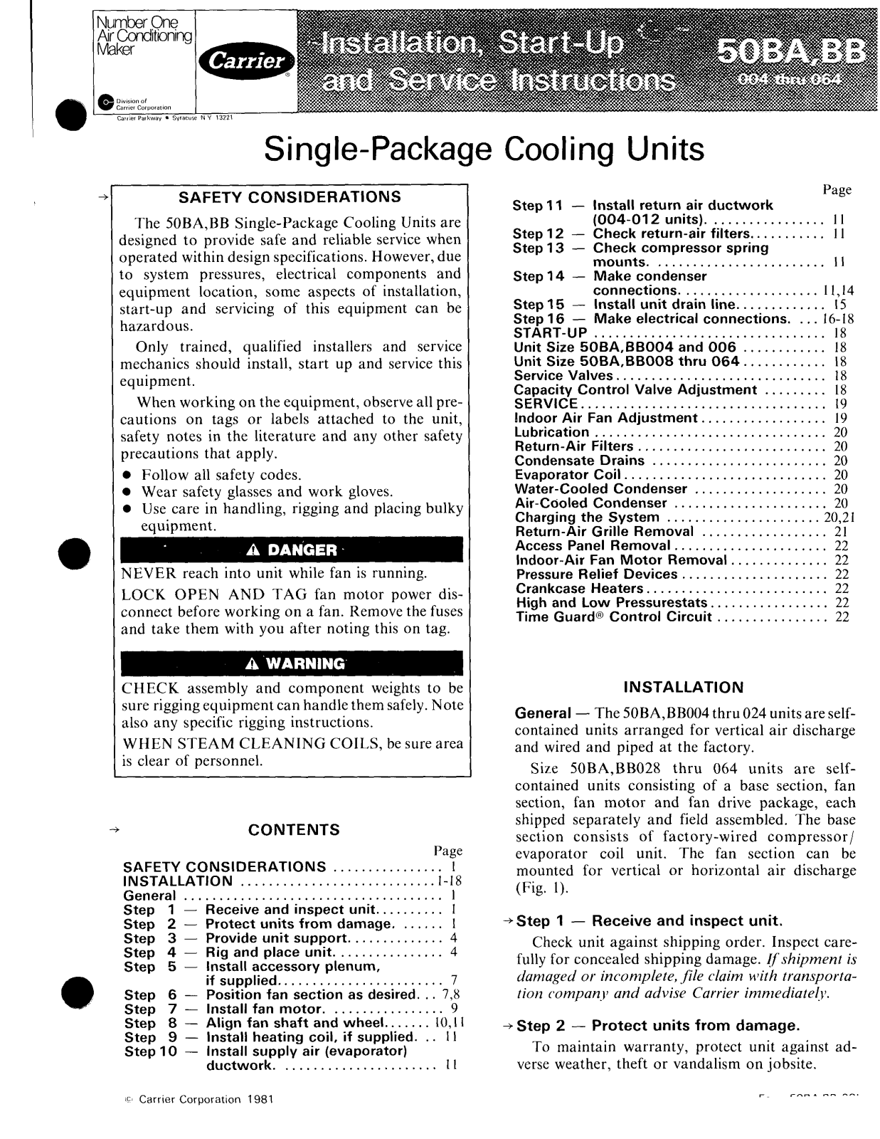 Carrier BB User Manual