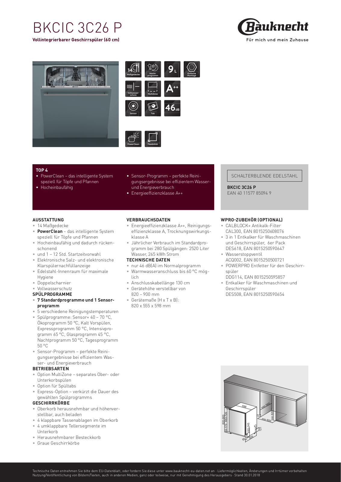 Bauknecht BKCIC 3C26 P User Manual