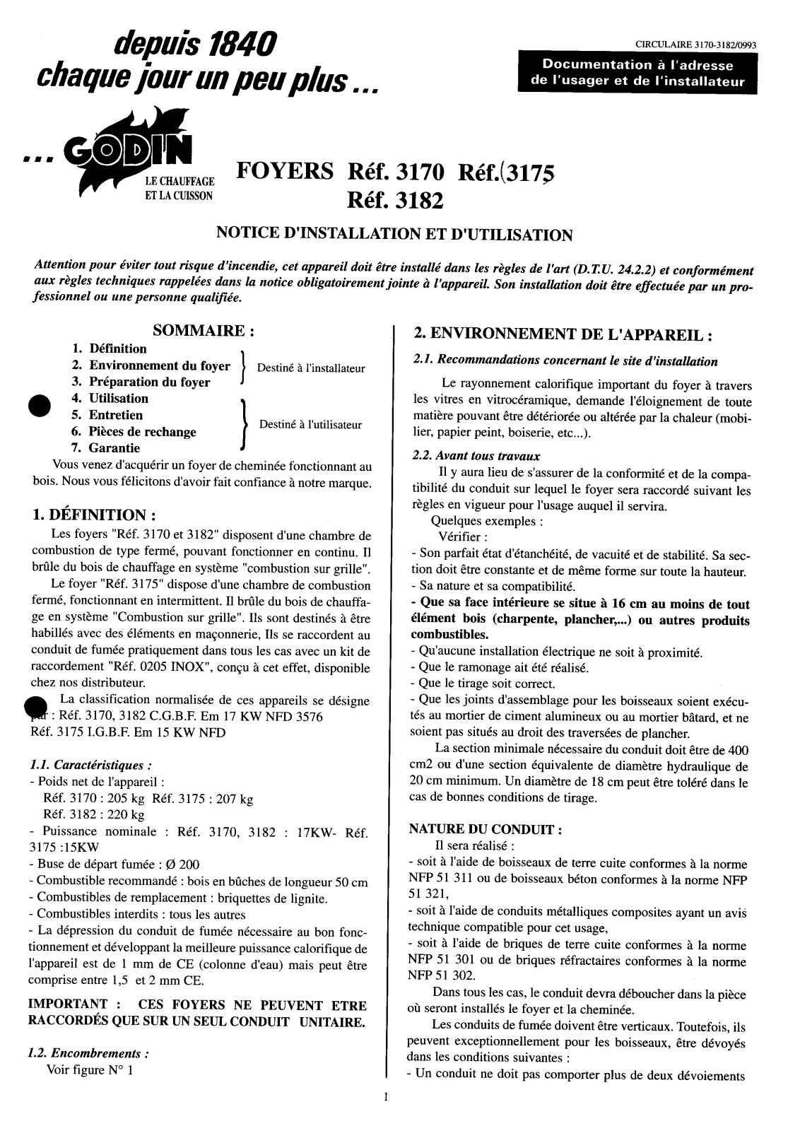 GODIN 3170, 3182 User Manual - ManualMachine.com