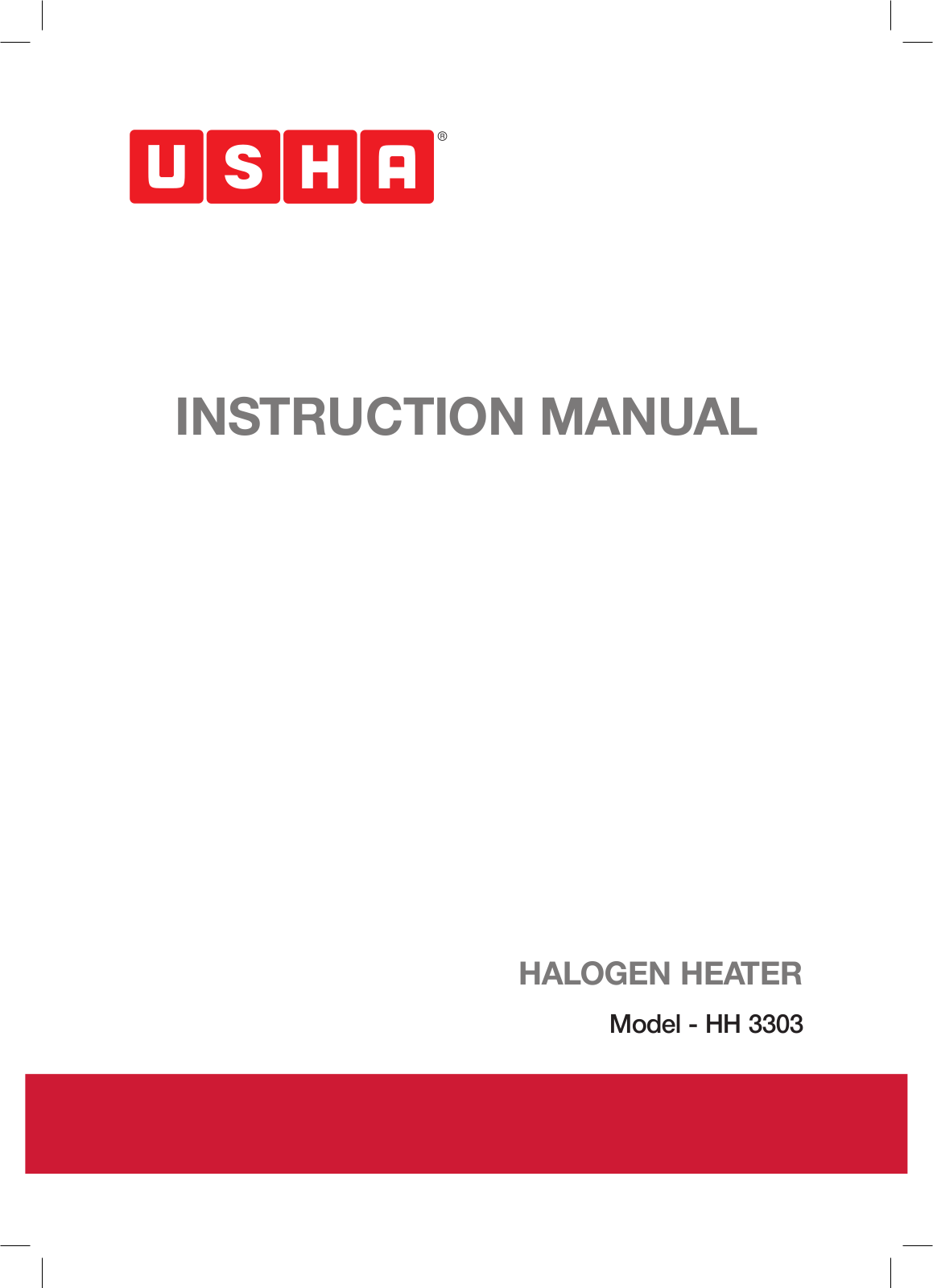 usha HH 3303 Instruction Manual