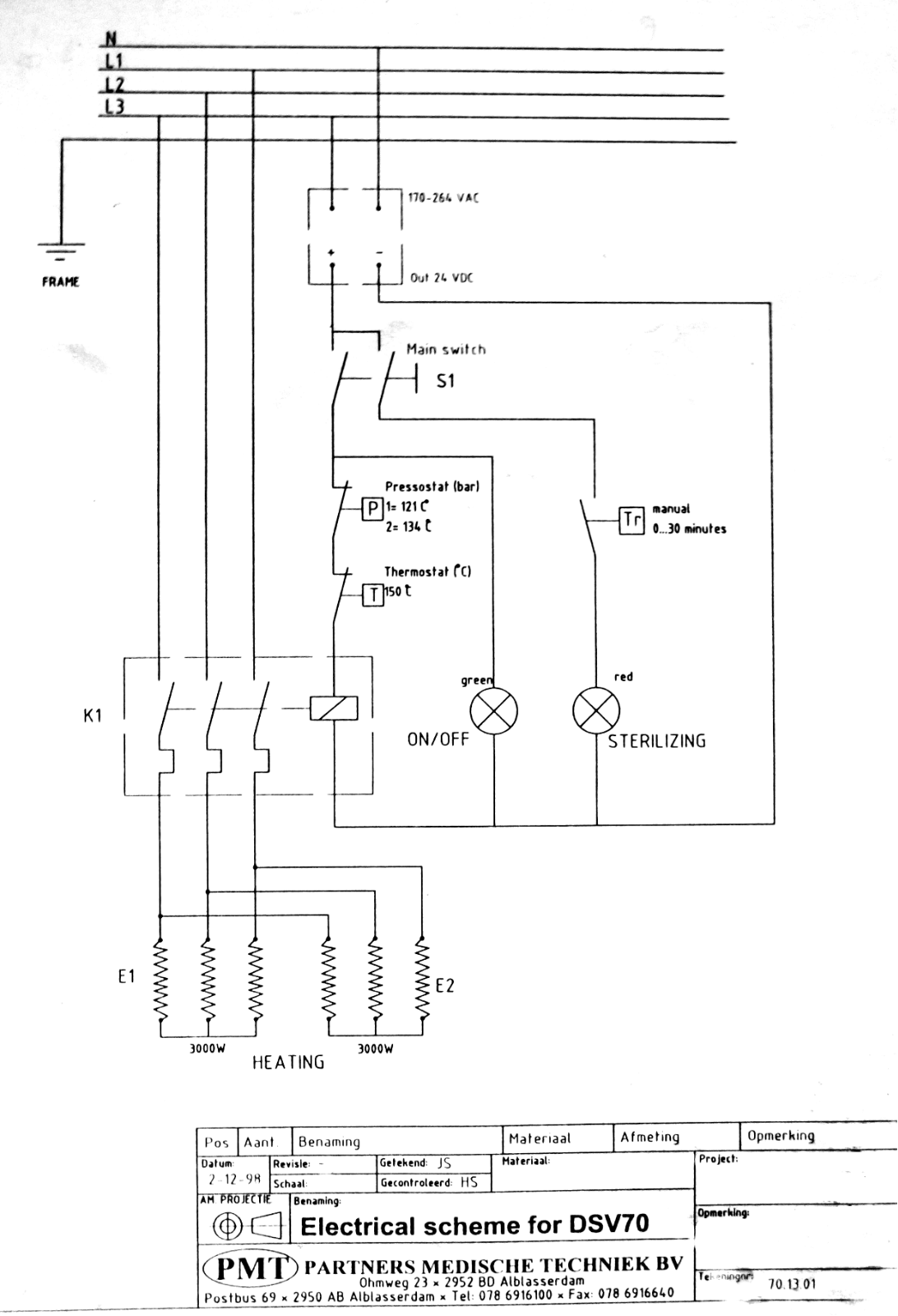 PMT DSV70 Circuit diagram