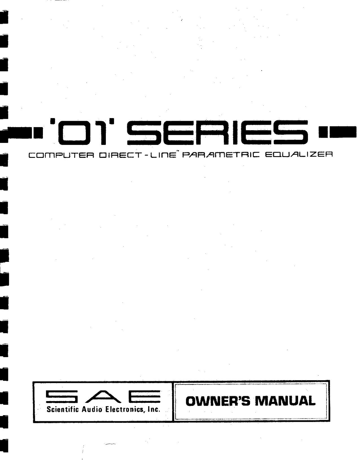 Sae 01-E101 Owners Manual