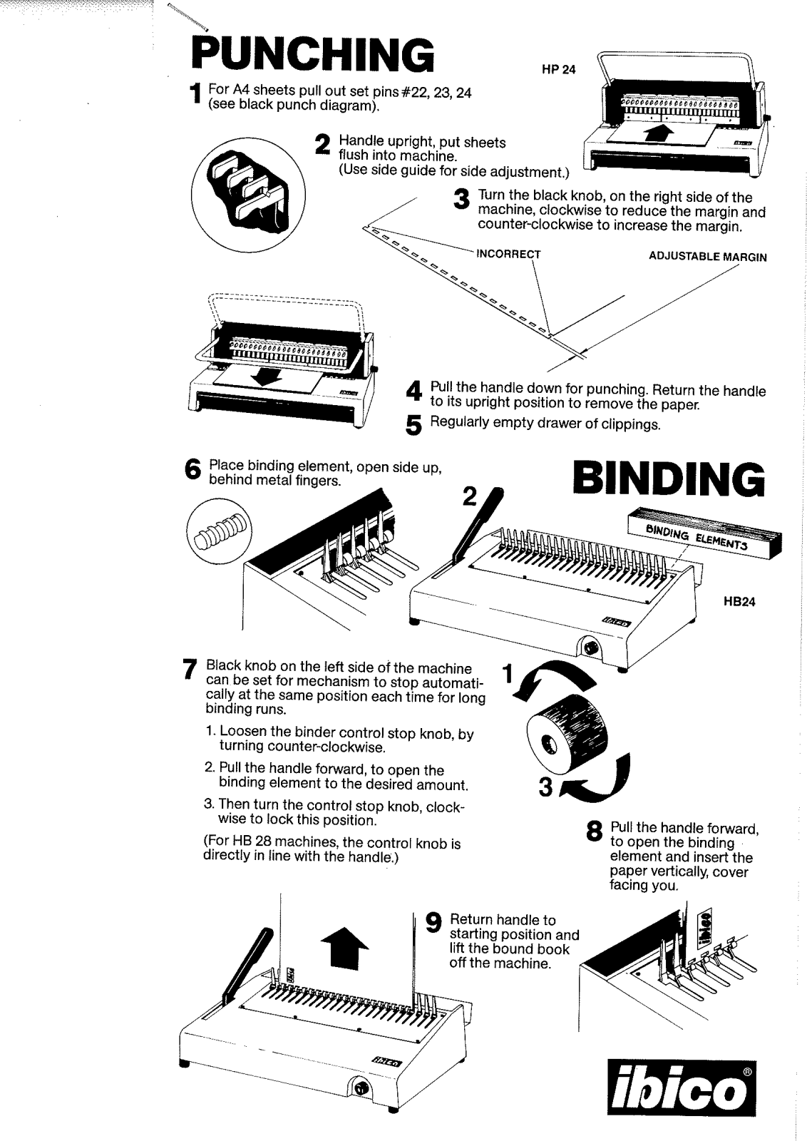 Acco Ibico HB-28 Instruction Manual