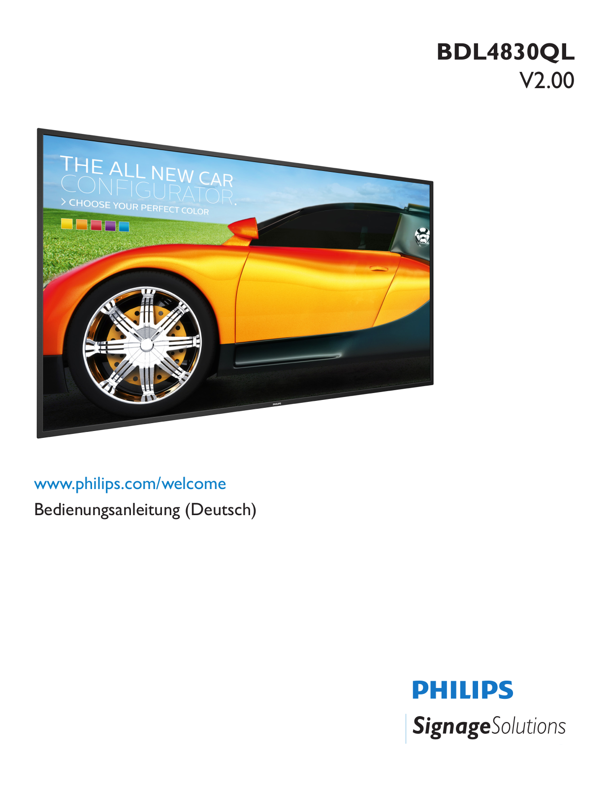 Philips BDL4830QL operation manual