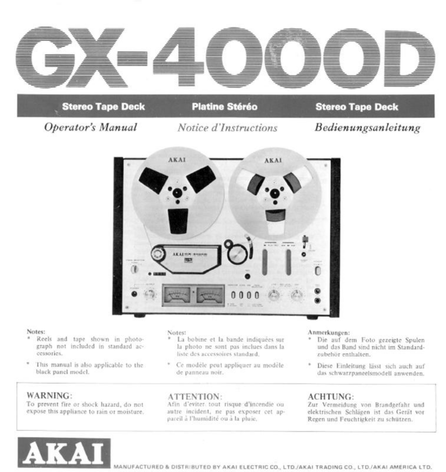 Akai GX-4000-D Owners manual