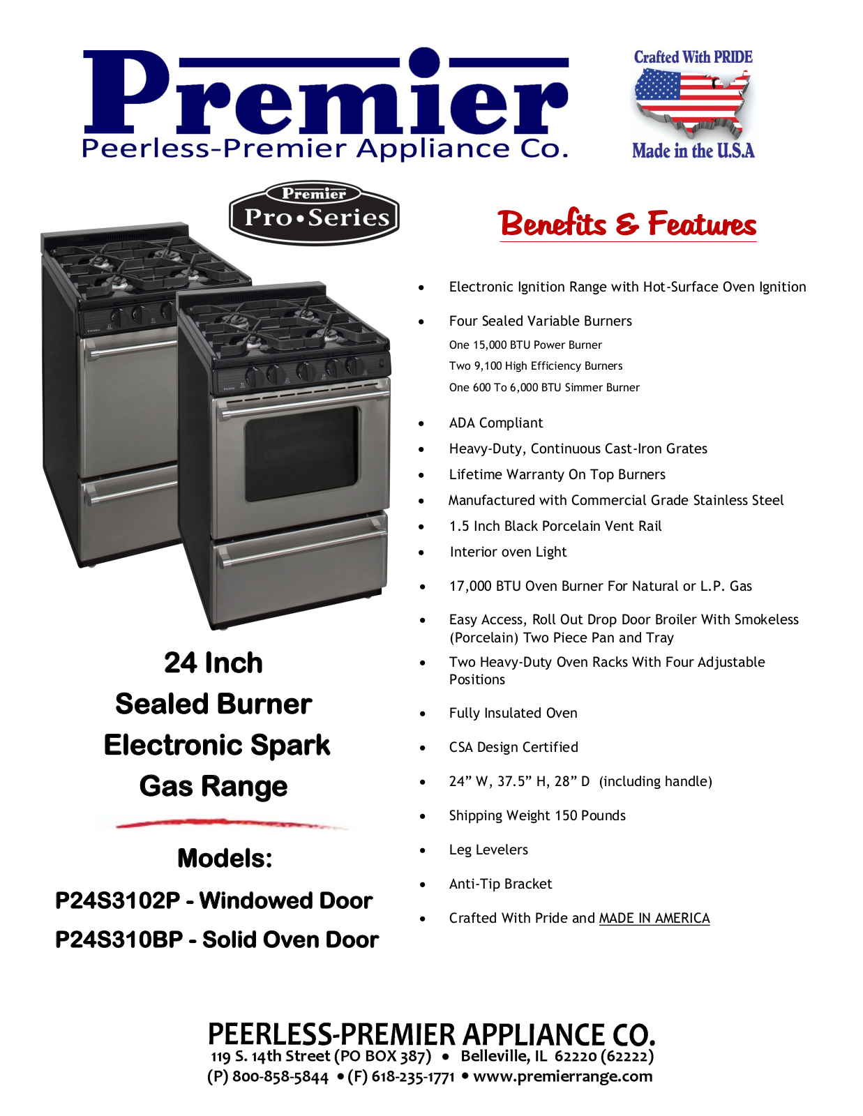 Peerless Stove P24S3102P User Manual