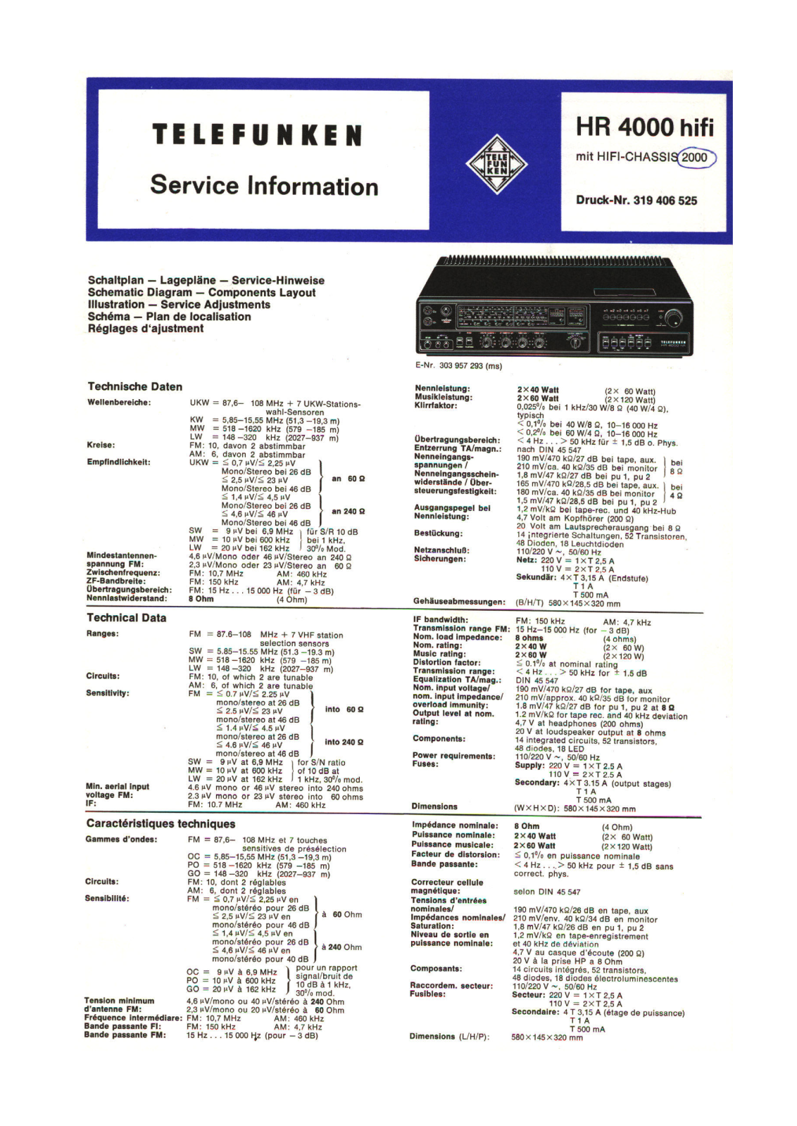 Telefunken HR-4000 Service manual