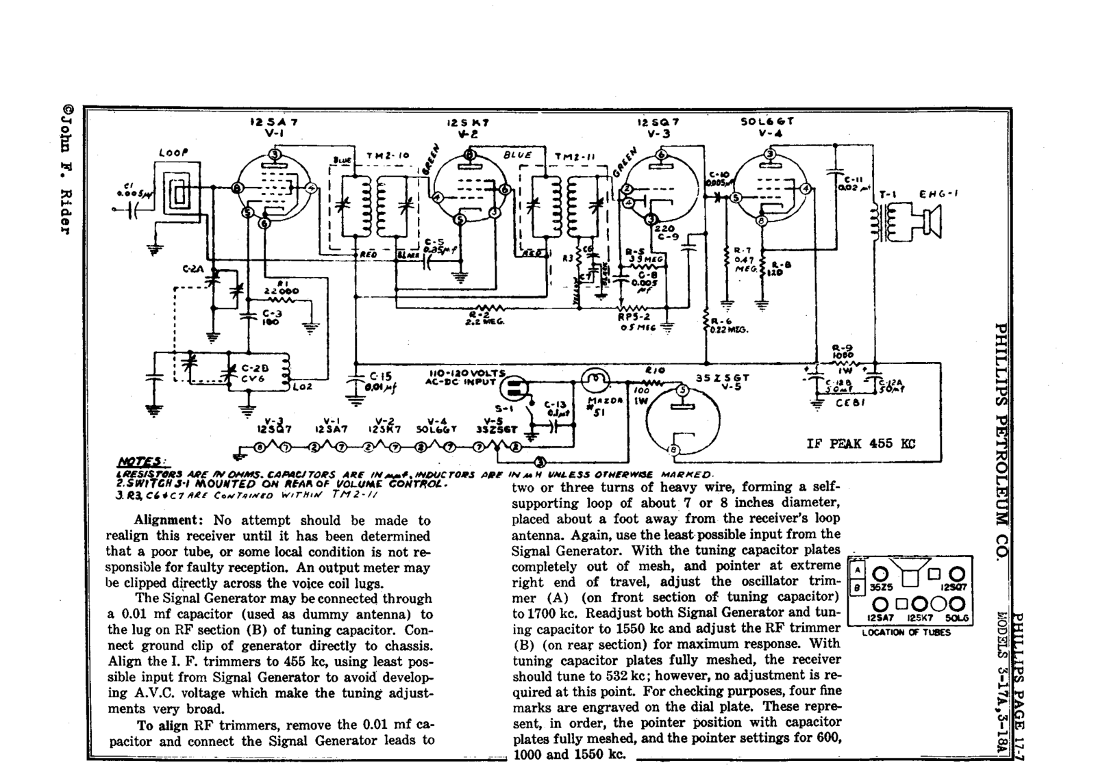 Phillips 3 17a, 3 18a schematic - ManualMachine.com