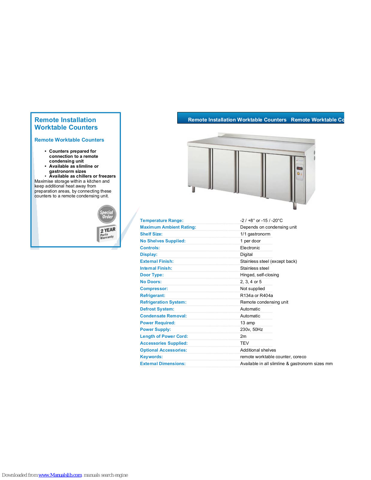 VALERA REMOTE INSTALLATION WORKTABLE COUNTERS Installation Manual