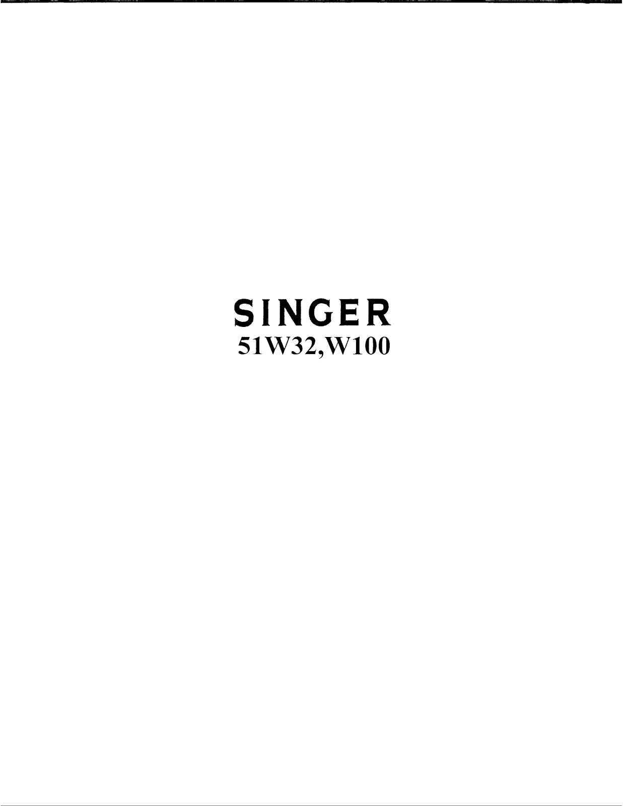 SINGER 51W32, 51W100 Parts List