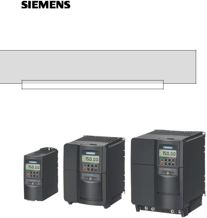 Siemens MICROMASTER 420 Parameter List