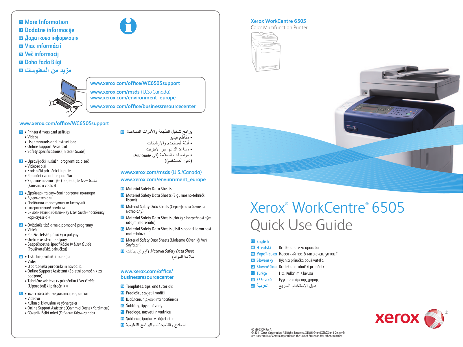 Xerox WORKCENTRE 6505 User Manual