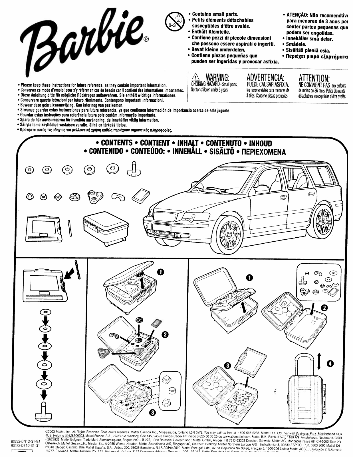 Fisher-Price B0232 Instruction Sheet