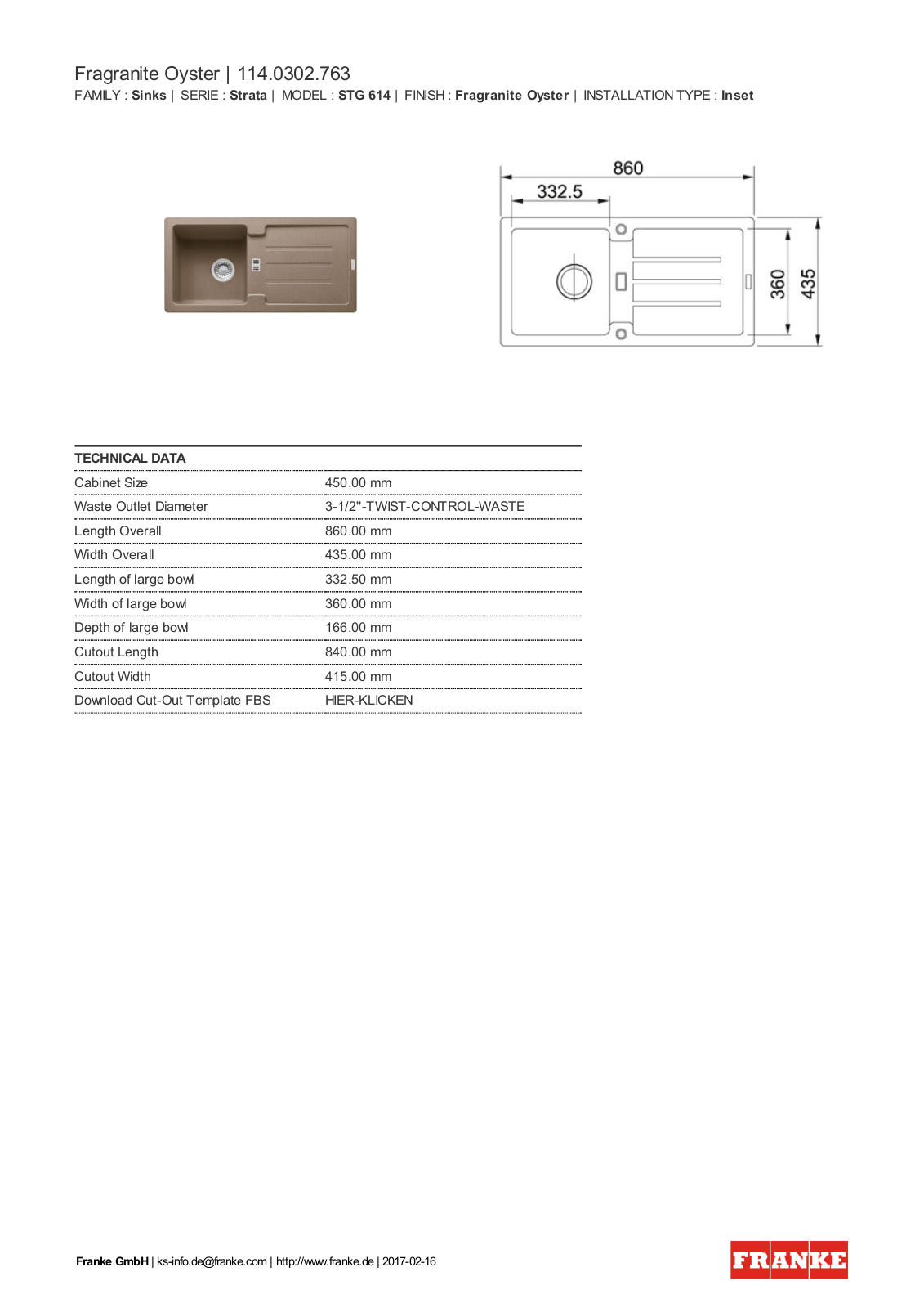 Franke 114.0302.763 Service Manual