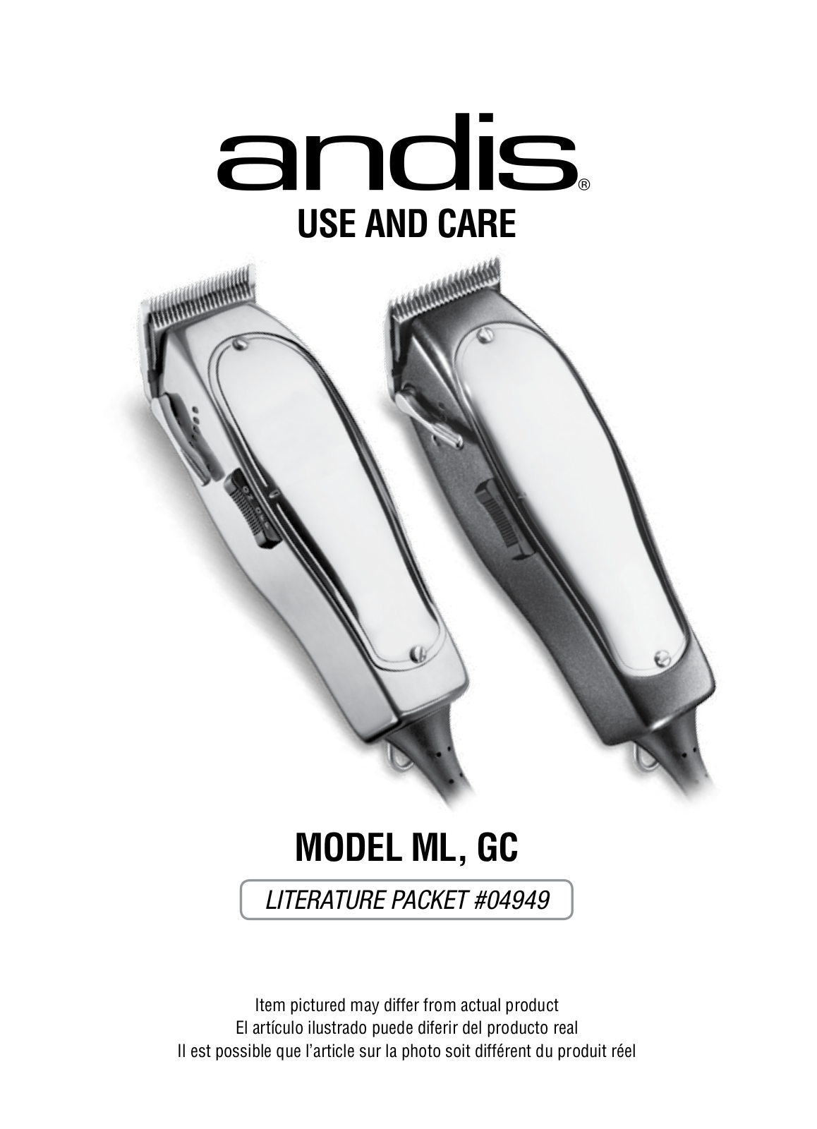 Andis Company GC, ML User Manual