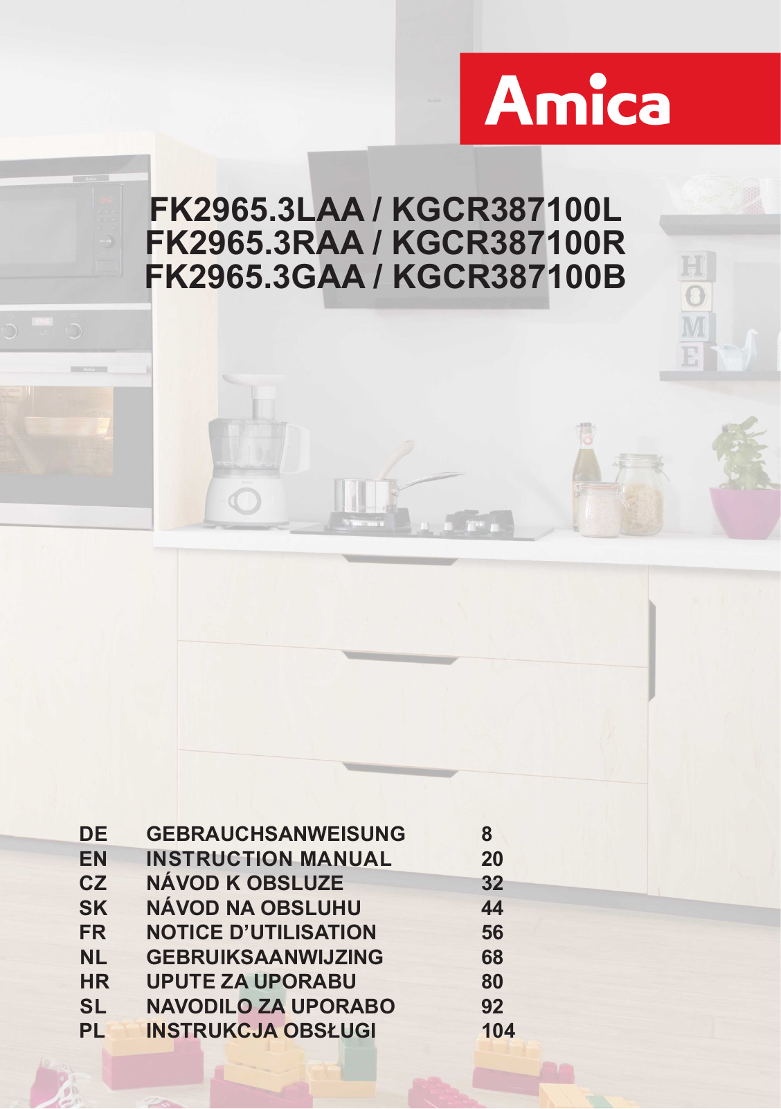 AMICA KGCR387100L, FK2965.3RAA, KGCR387100R, FK2965.3GAA, KGCR387100B User Guide