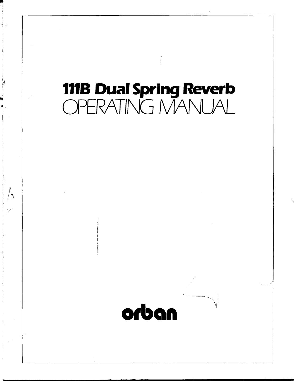 Orban 111B Service manual