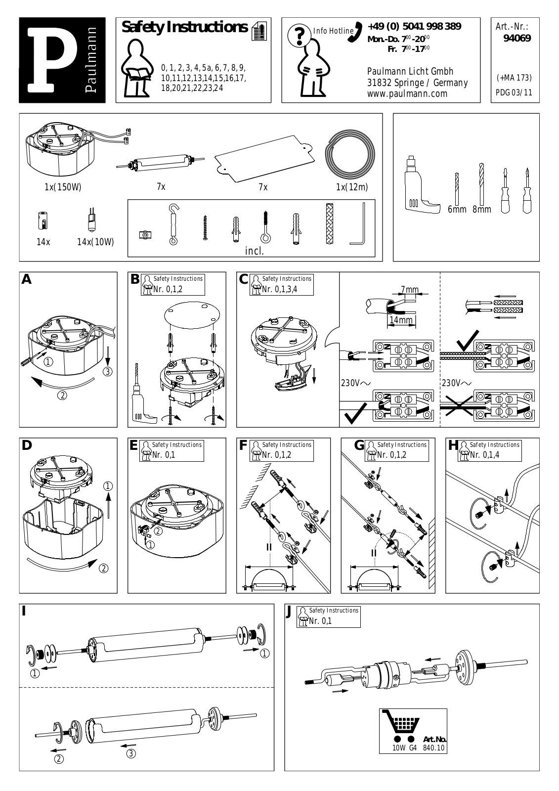 Paulmann 94069 Safety instructions - ManualMachine.com