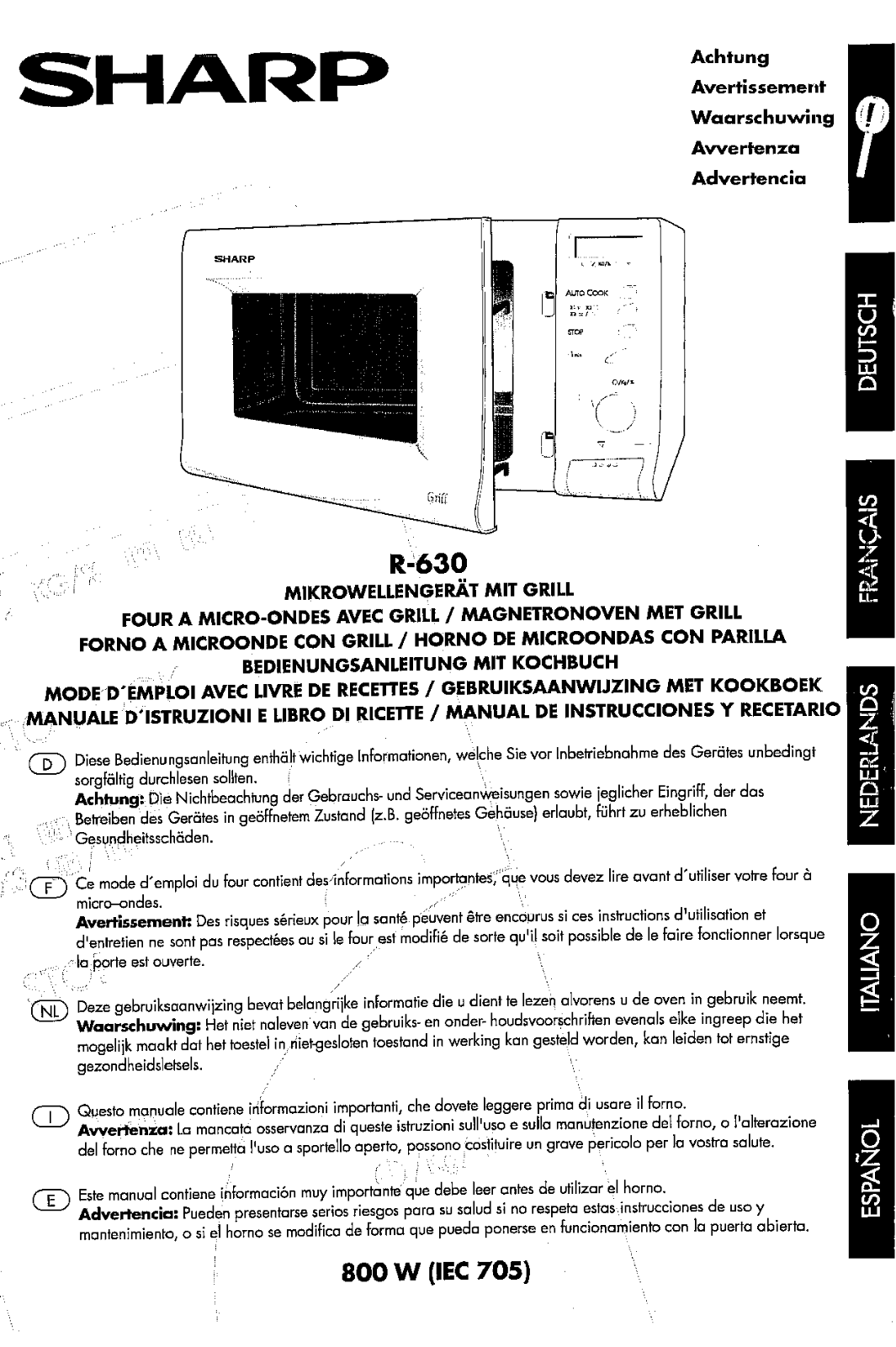 Sharp R-630 User Manual