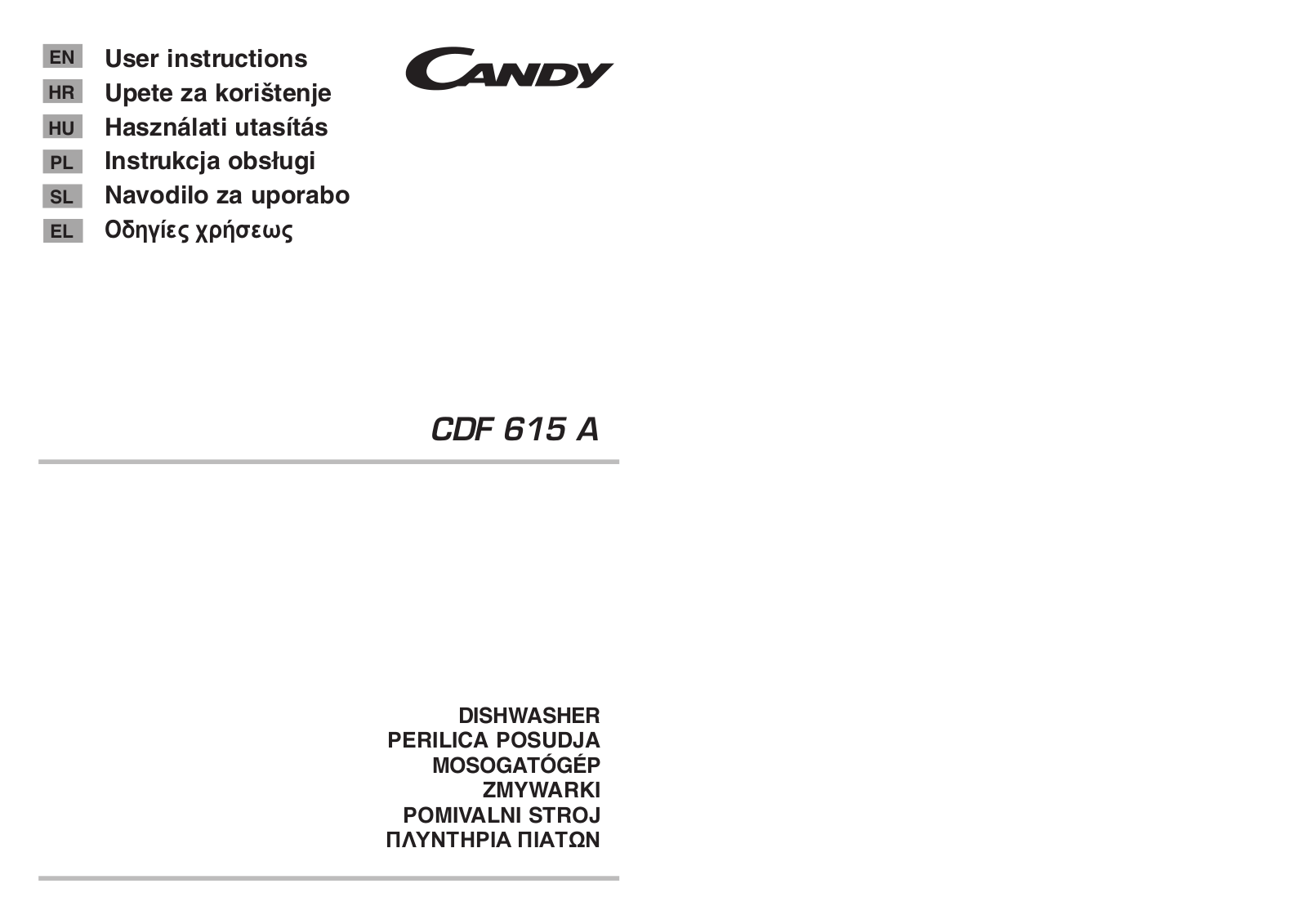Candy CDF615A User Manual