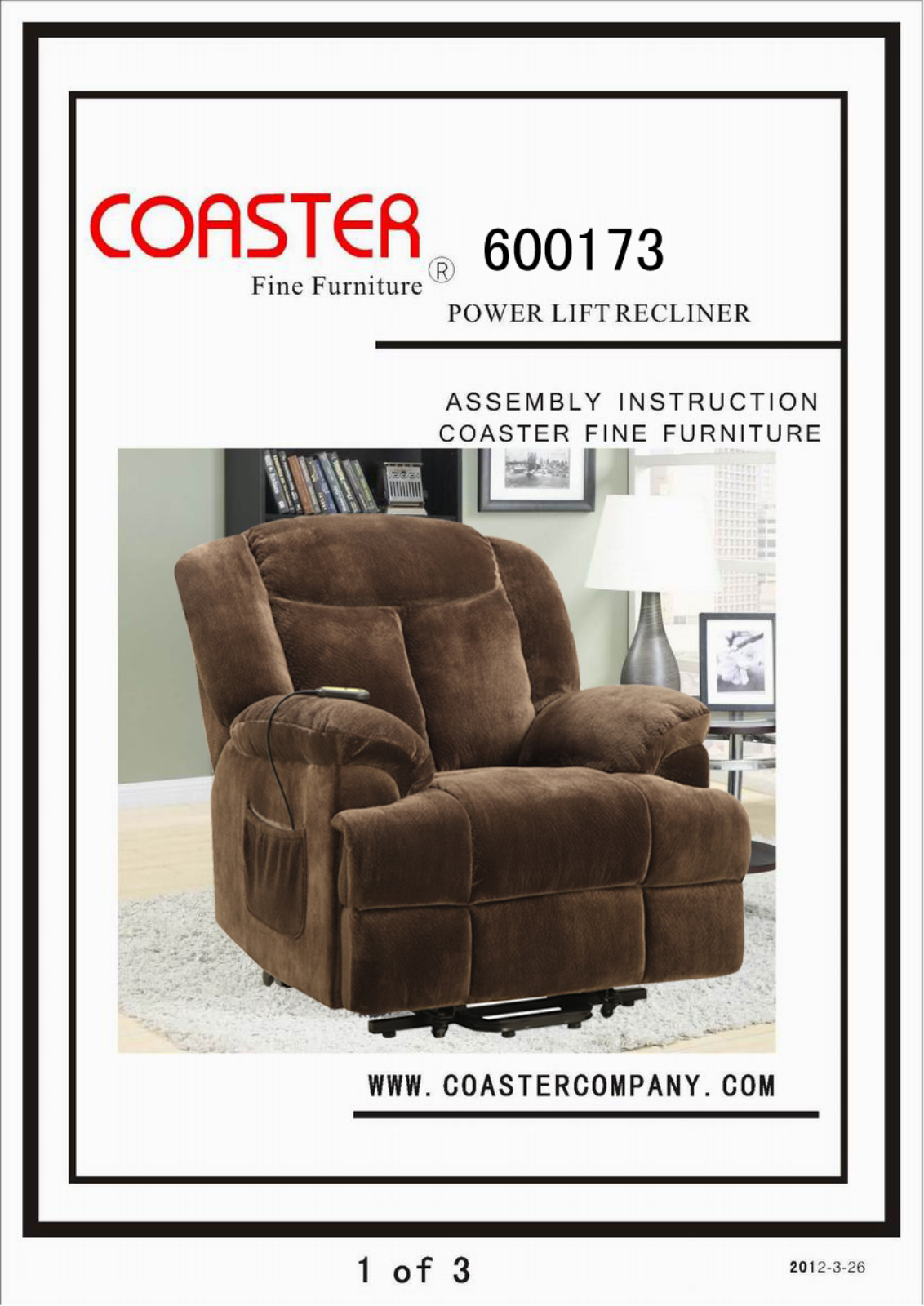 Coaster 600173 Assembly Guide - ManualMachine.com