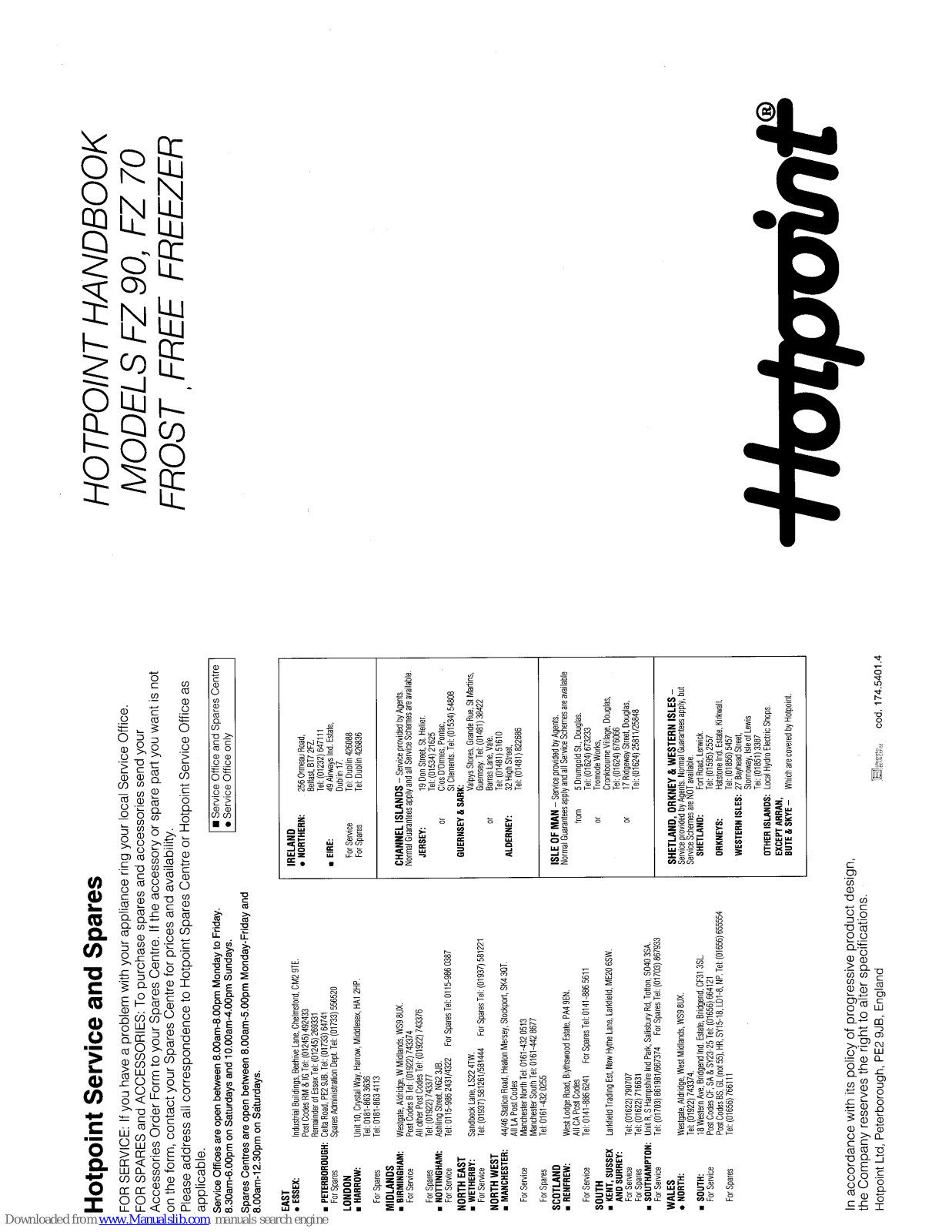 Hotpoint FZ 90, FZ 70 Handbook - ManualMachine.com