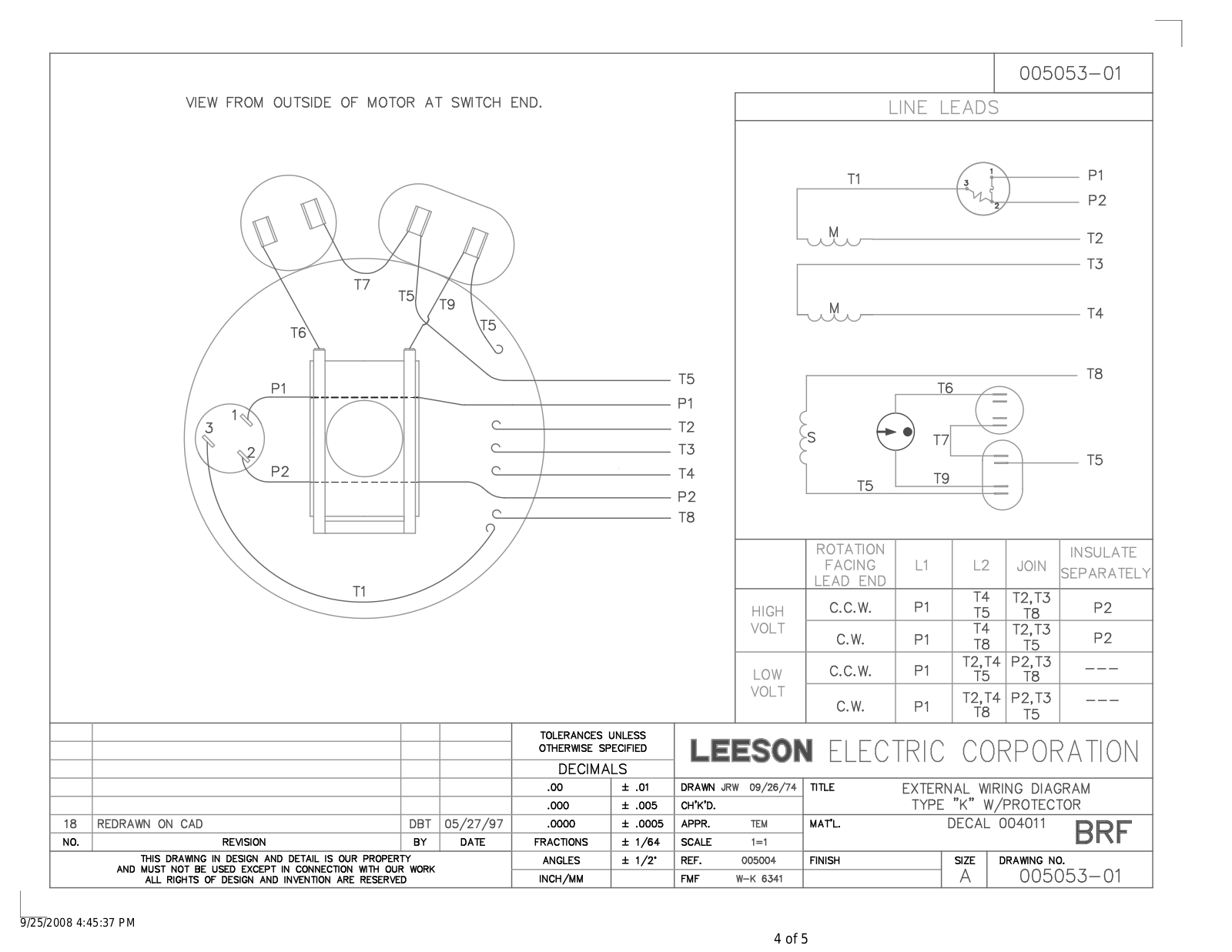 Leeson 005053-01 Wiring Diagrams