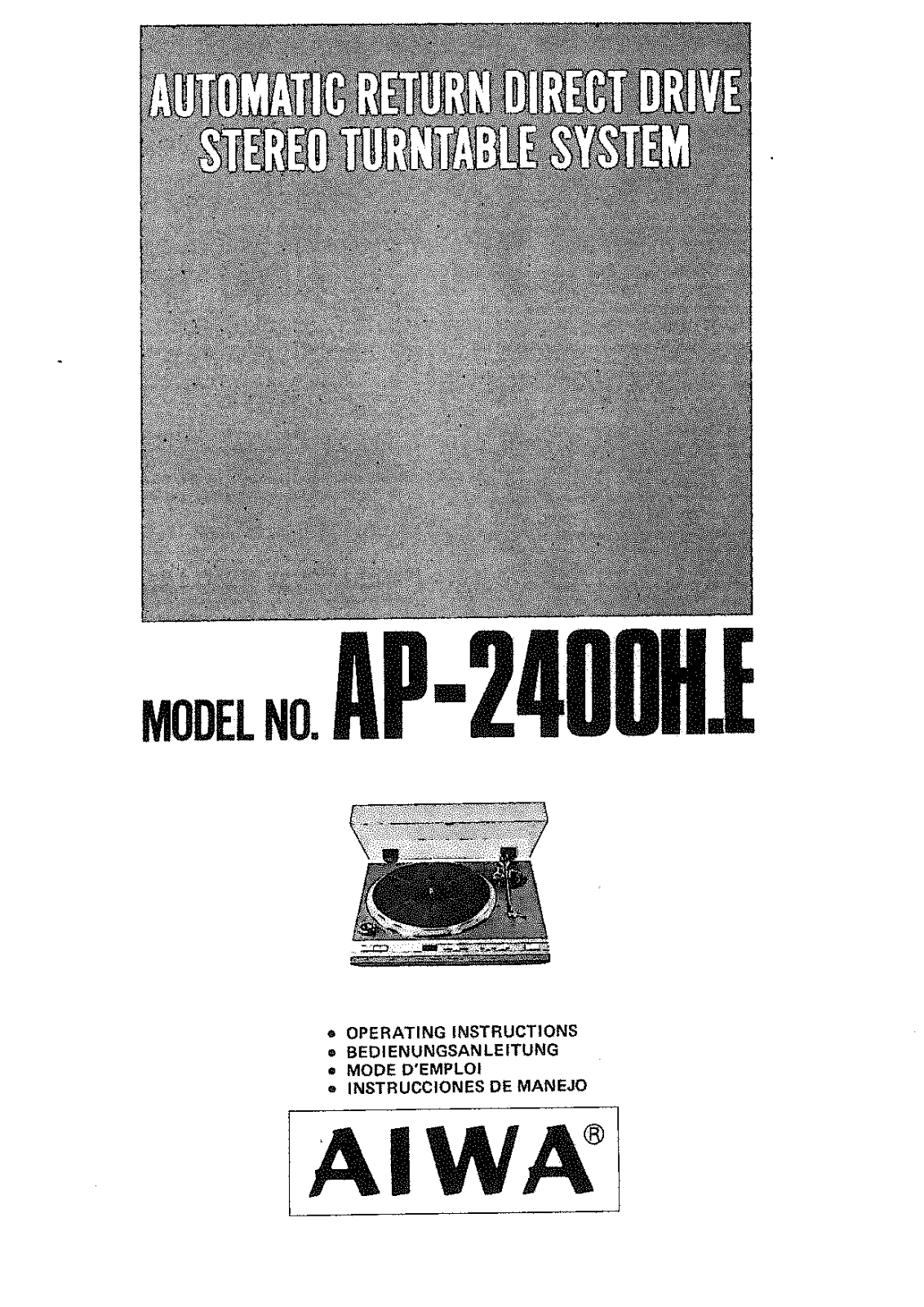 Aiwa AP-2400H Owners Manual