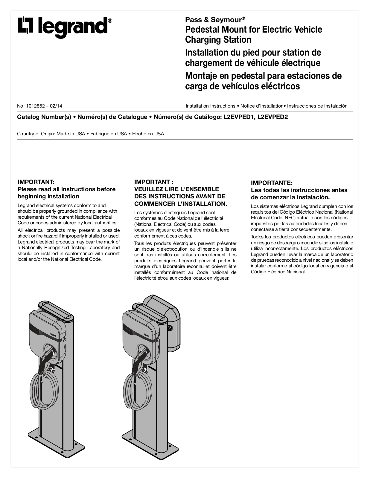 Legrand L2EVPED2 User Manual