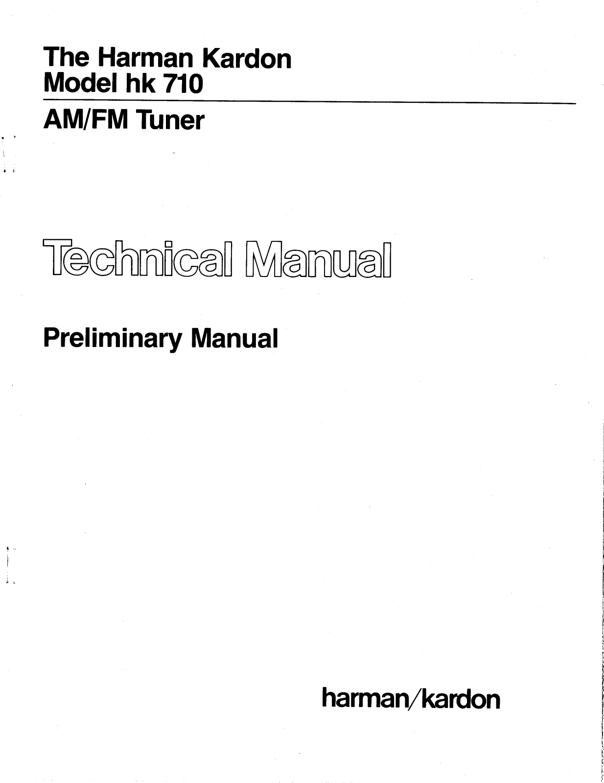 Harman Kardon HK-710 Service manual