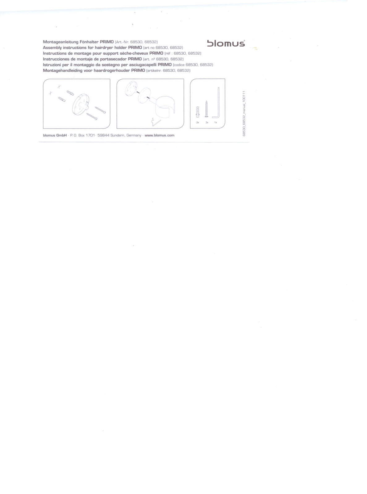 Blomus RY1092 Installation & Assembly - ManualMachine.com