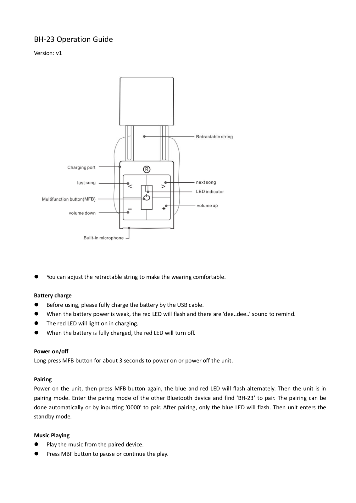 MAGIT BH001 User Manual